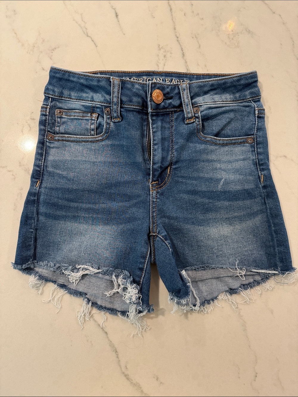 American Eagle Outfitters Nexxt level stretch Blue Denim  Shorts size 0